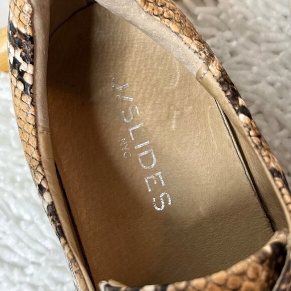 J Slides Heidi Leather Platform Slip On Sneaker Snakeskin Python Brown Size 8.5 - Picture 4 of 11